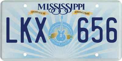 MS license plate LKX656