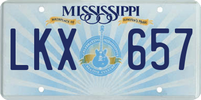 MS license plate LKX657