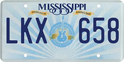 MS license plate LKX658