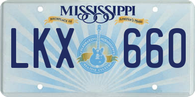 MS license plate LKX660
