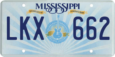MS license plate LKX662