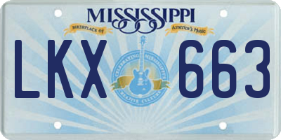 MS license plate LKX663
