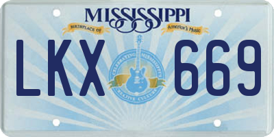 MS license plate LKX669