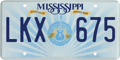 MS license plate LKX675