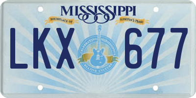 MS license plate LKX677