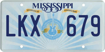 MS license plate LKX679