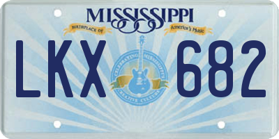 MS license plate LKX682