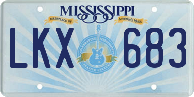 MS license plate LKX683