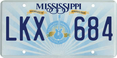MS license plate LKX684