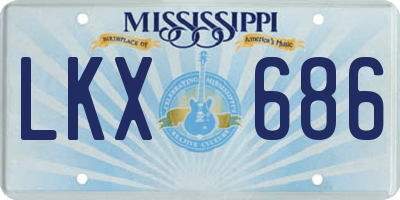 MS license plate LKX686