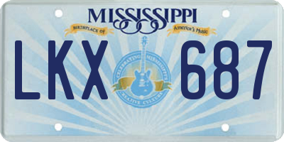 MS license plate LKX687