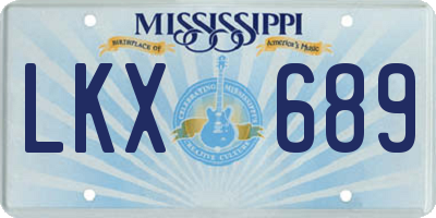 MS license plate LKX689