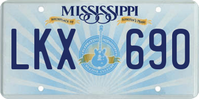 MS license plate LKX690