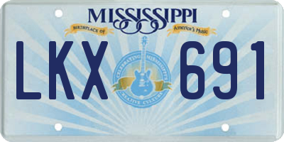 MS license plate LKX691
