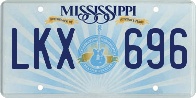 MS license plate LKX696