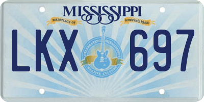 MS license plate LKX697