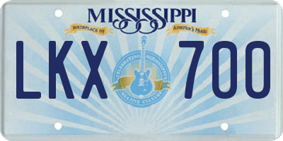MS license plate LKX700