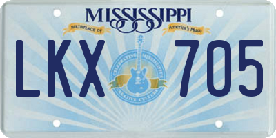 MS license plate LKX705