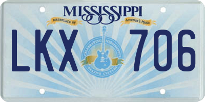 MS license plate LKX706