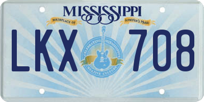 MS license plate LKX708
