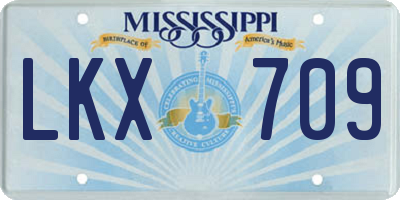 MS license plate LKX709
