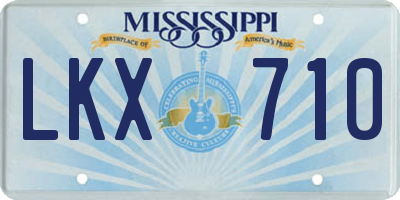 MS license plate LKX710