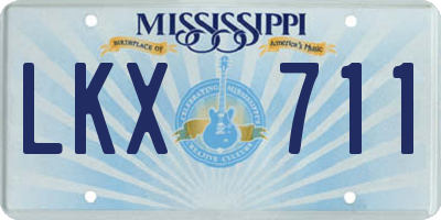 MS license plate LKX711