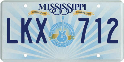 MS license plate LKX712