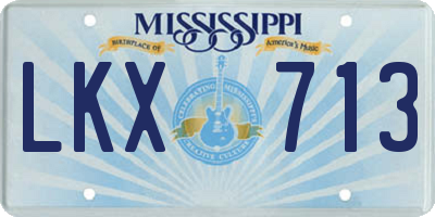 MS license plate LKX713
