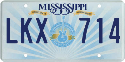 MS license plate LKX714