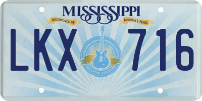 MS license plate LKX716