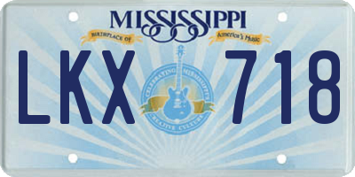 MS license plate LKX718
