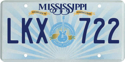 MS license plate LKX722