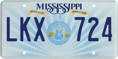 MS license plate LKX724