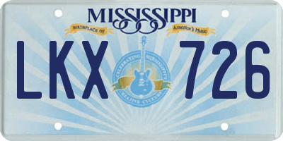MS license plate LKX726