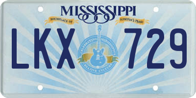 MS license plate LKX729