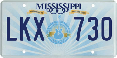 MS license plate LKX730