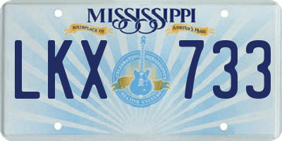 MS license plate LKX733