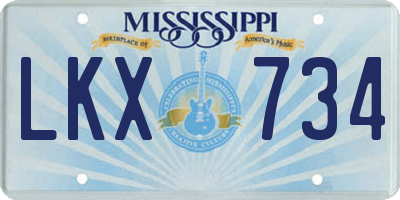 MS license plate LKX734
