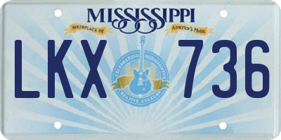 MS license plate LKX736