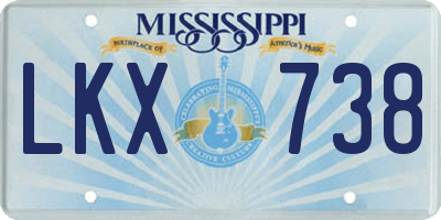 MS license plate LKX738