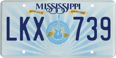 MS license plate LKX739