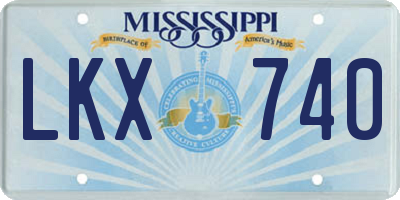 MS license plate LKX740