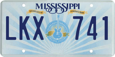 MS license plate LKX741