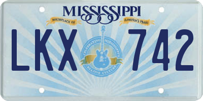 MS license plate LKX742