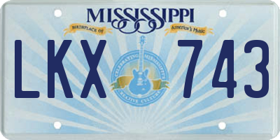 MS license plate LKX743