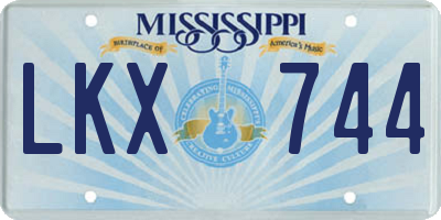 MS license plate LKX744