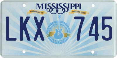 MS license plate LKX745