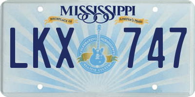 MS license plate LKX747