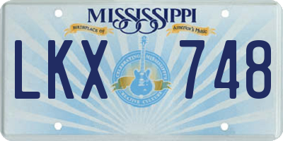 MS license plate LKX748